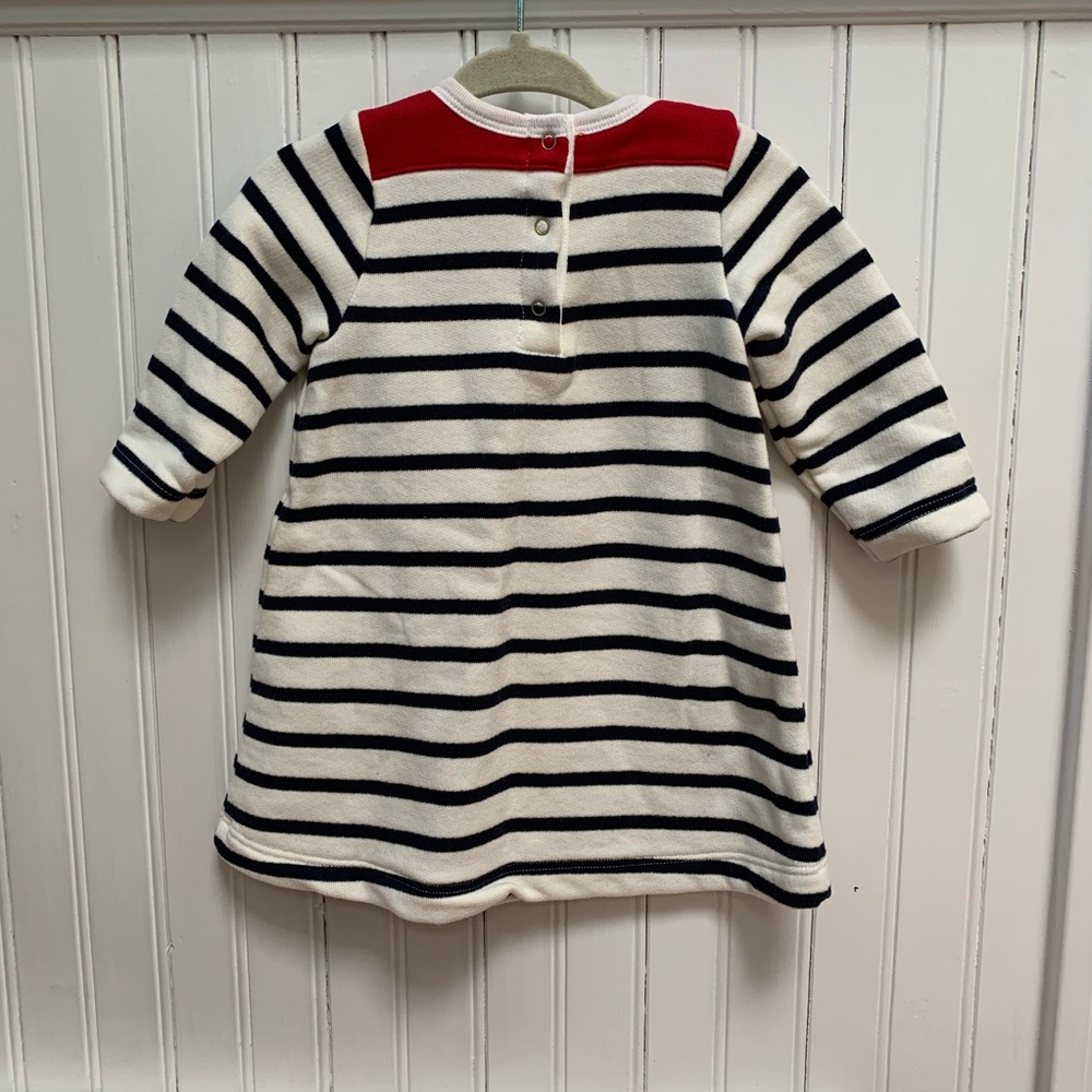 Petit Bateau Nautical Knit Baby Girl Dress Striped - Picture 4 of 7